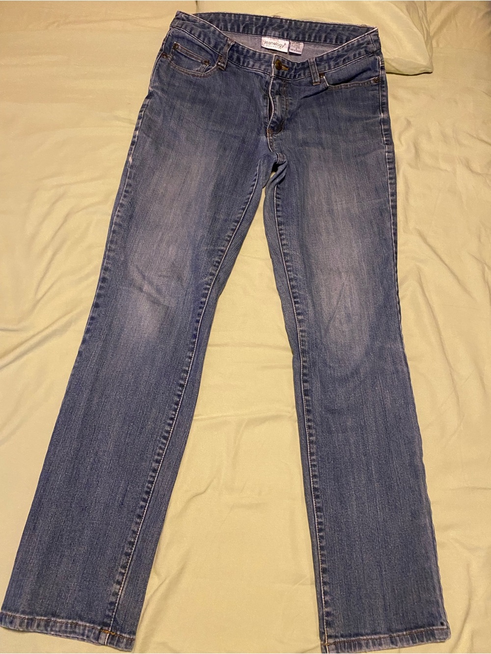JEANOLOGY Women’s Straight Leg Jeans in Faded Blue Denim